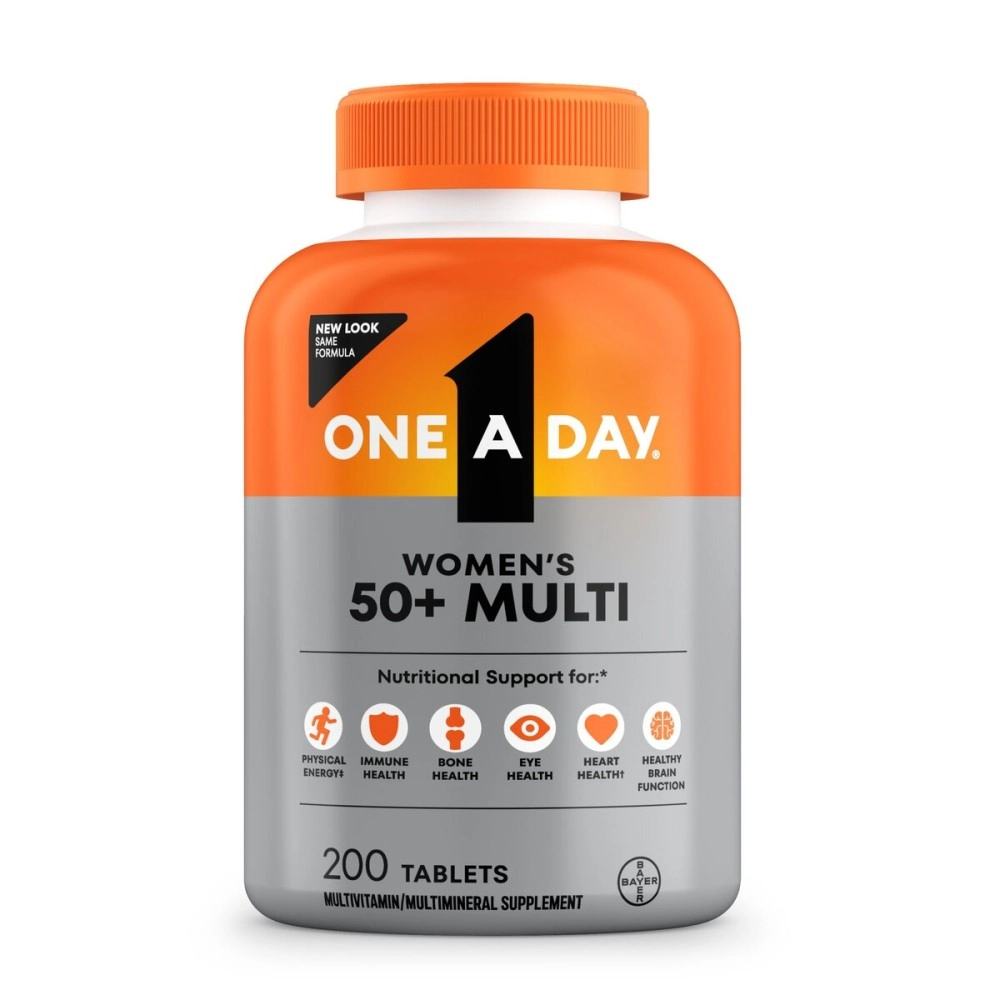 ONE A DAY Womens 50+ Healthy Advantage Multivitamins, Supplement with Vitamins A, C, E, B1, B2, B6, B12, Vitamin D and Calcium, 200 Count