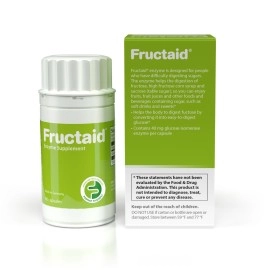 Fructaid for Fructose Malabsorption & Fructose Intolerance - Fructaid Helps The Body to Digest Fructose from Fruits, Vegetables and Other Foods containing Fructose, Like Sucrose and HFCS, 90 Capsules