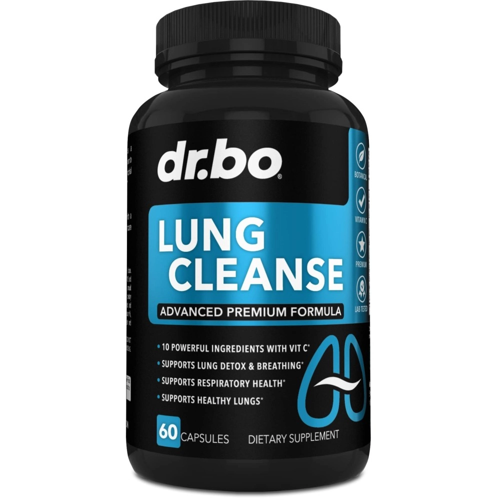 Lung Cleanse Support Supplement - Respiratory Supplements to Quit & Stop Smoking Aids - Herbal Detox for Lungs & Bronchial Health - Smokers Cleanser Breathe Aid for Mucus Clear Relief - 60 Capsules