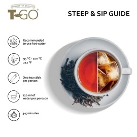 T-Go Sweet Honey Tea Organic Herbal Black Tea Bags Immunity with Real Honey Convenient Sticks Stirring Spoon For Digestion 15 Tea Sticks Pack of 1