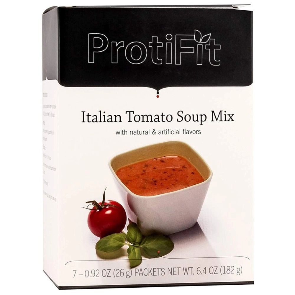 PROTIFIT - High Protein Soup Mix, 15g Protein, Low Calorie, Low Sugar, Low Fat, Low Carb, Ideal Protein Compatible, 7 Servings Per Box (Italian Tomato)