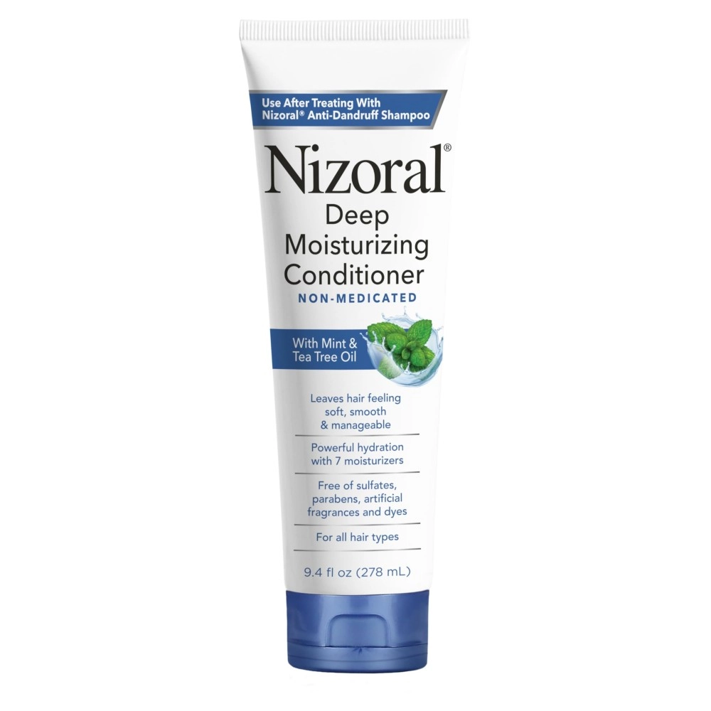 Nizoral Deep Moisturizing Conditioner with Mint & Tea Tree Oil for All Hair Types - Free of Sulfates, Parabens, Artificial Fragrances and Dyes, 9.4 oz