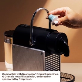 G GRANA Coffee Pods, Compatible with Nespresso OriginalLine, 40 Count, Dark and Medium-Dark Roast, USDA Organic 100% Arabica Single Source Specialty Coffee, Compostable Single Serve Capsules