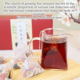 Hee Creek Ginseng Five Treasure Tea for Men\'s Energy and Kidney Health - Wubao Maca Tea (20 Pack, 7.05oz/200g)  