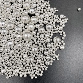 Weraru Edible Silver Pearl Sugar Sprinkles Candy Mixing Size Baking Edible Cake Decorations Cupcake Toppers Cookie Decorating Celebrations Wedding Shower Party Chirstmas Supplies 120g/ 4.2oz