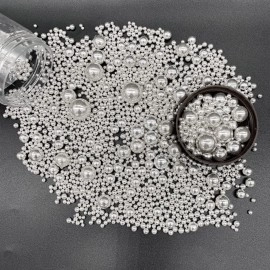 Weraru Edible Silver Pearl Sugar Sprinkles Candy Mixing Size Baking Edible Cake Decorations Cupcake Toppers Cookie Decorating Celebrations Wedding Shower Party Chirstmas Supplies 120g/ 4.2oz