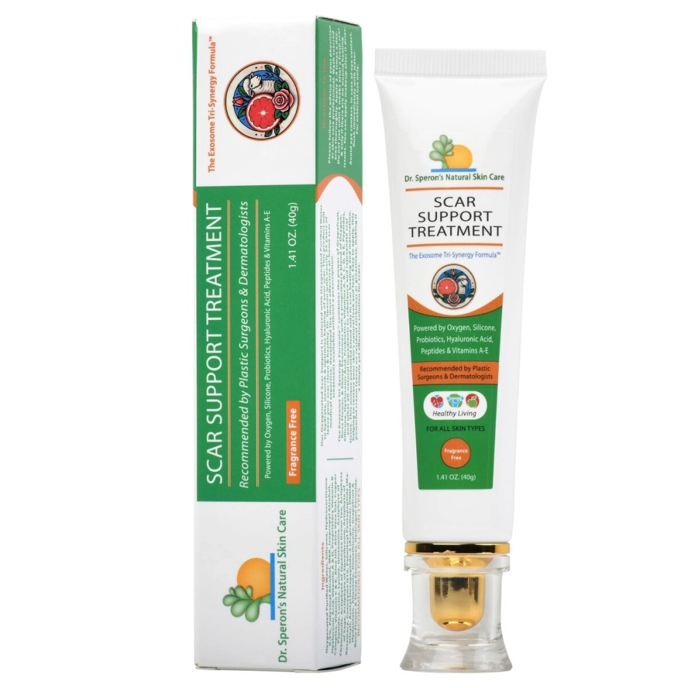 Dr Speron\'s Natural Skincare Scar Removal Cream For New & Old Scars, Advanced Silicone Scar Gel For Surgical Scars, Pimples, Burns, And Dark Spots - 1.41oz