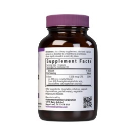 BlueBonnet Nutrition CellularActive Methylfolate 800 mcg - Formulated with Quatrefolic - for Energy, Mood, and Prenatal Health - Vegan, Gluten-Free, Non-GMO, and Kosher - 60 Capsules - 60 Servings