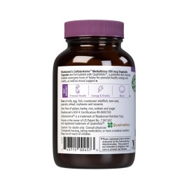BlueBonnet Nutrition CellularActive Methylfolate 800 mcg - Formulated with Quatrefolic - for Energy, Mood, and Prenatal Health - Vegan, Gluten-Free, Non-GMO, and Kosher - 60 Capsules - 60 Servings