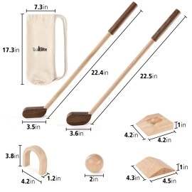 Teal Elite Kids Golf Set - Mini Golf Toy for Indoor and Outdoor Play - Toddler Golf Set Includes 2 Clubs, 2 Balls, Holes, and Obstacles - Premium Natural Wood - Ideal Gift For Boys and Girls age 3 4 5