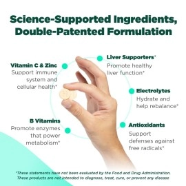 H-PROOF The Anytime You Drink Vitamin, Liver Health & Immunity Support with Electrolytes, Milk Thistle, and Vitamins B & C - 40 Chewable Tablets (20 Servings), Vegan, Black Cherry