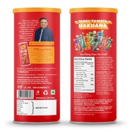 Farmley Roasted & Flavored Makhana- Minty Pudina, Peri Peri, Tangy Tomato, Cream & Onion, 90 g (Pack of 4)