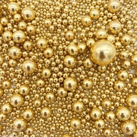 Weraru Edible Bright Gold Pearl Sugar Sprinkles Candy Mixing Size Baking Edible Cake Decorations Cupcake Toppers Cookie Decorating Celebrations Wedding Shower Party Chirstmas Supplies 120g/ 4.2oz