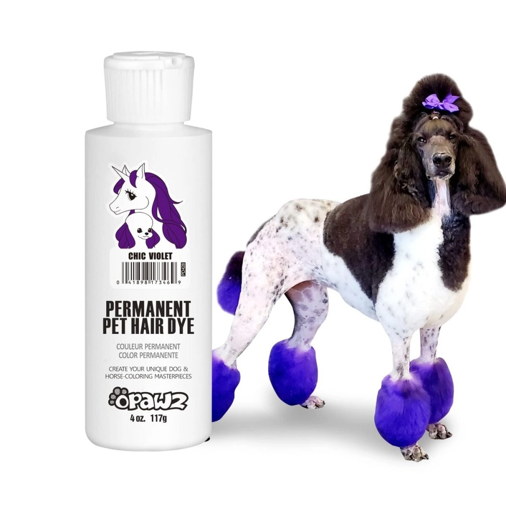 OPAWZ Permanent Dog Hair Dye, Pet Hair Dye Safely Used by Grooming Salons for a Decade, Pet Safe Dye Lasts Over 20 Washes, Bright Color for Dogs and Horses (Chic Violet)