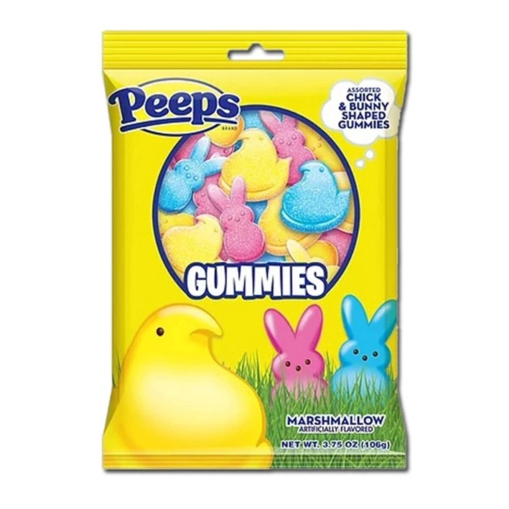 Flix Candy Peeps Gummies 3.75oz Bag Chick and Bunny Shaped Gummies Easter Basket