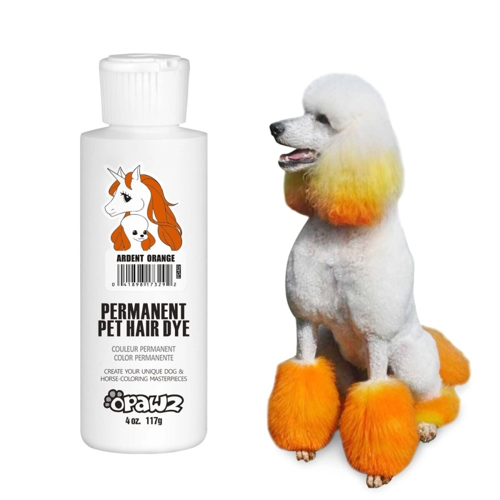 OPAWZ Permanent Dog Hair Dye, Pet Hair Dye Safely Used by Grooming Salons for a Decade, Pet Safe Dye Lasts Over 20 Washes, Bright Color for Dogs and Horses (Ardent Orange)