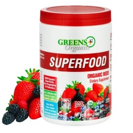 Greens+ Organic Super Food - Organic Reds Powder Dietary Supplement, Superfruits and Sea Vegetables Powder, Boost Energy, Non GMO & Gluten Free, Performance, Vegan Powder, 8.46 oz