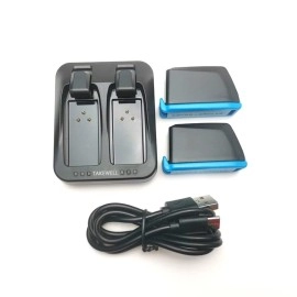 TAKEWELL 2 Pcs Batteries + Dual-Port Charger for SRAM AXS/eTap, The Charger Unit Comes with USB C, Both Batteries can be Quickly Charged at The Same Time, 300 mAh 7.4 V 2.2 Wh for One Battery.