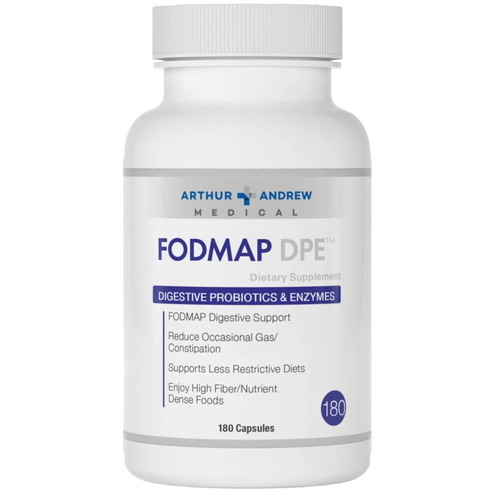 Arthur Andrew Medical - FODMAP DPE, Digestive Probiotics and Enzymes, Relief for FODMAP Intolerance and Highly Fermentable Foods, Vegan, Non-GMO, 180 Capsules