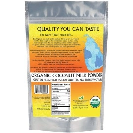 Jiva Organics Coconut Milk Powder 1.25 LB - Gluten Free, Vegan, Dairy Free, All Natural Plant Based Creamer, Keto Friendly, Full Fat & Premium Sri Lankan Quality
