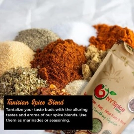 NY SPICE SHOP Tunisian Spice Blend - 4 Ounce Tunisian Spice - Tunisian Seasoning Premium Spice Blend Tunisian Harissa - Black Pepper, Clove, Ras El Hanout, Coriander, Cumin Non-GMO, Vegan