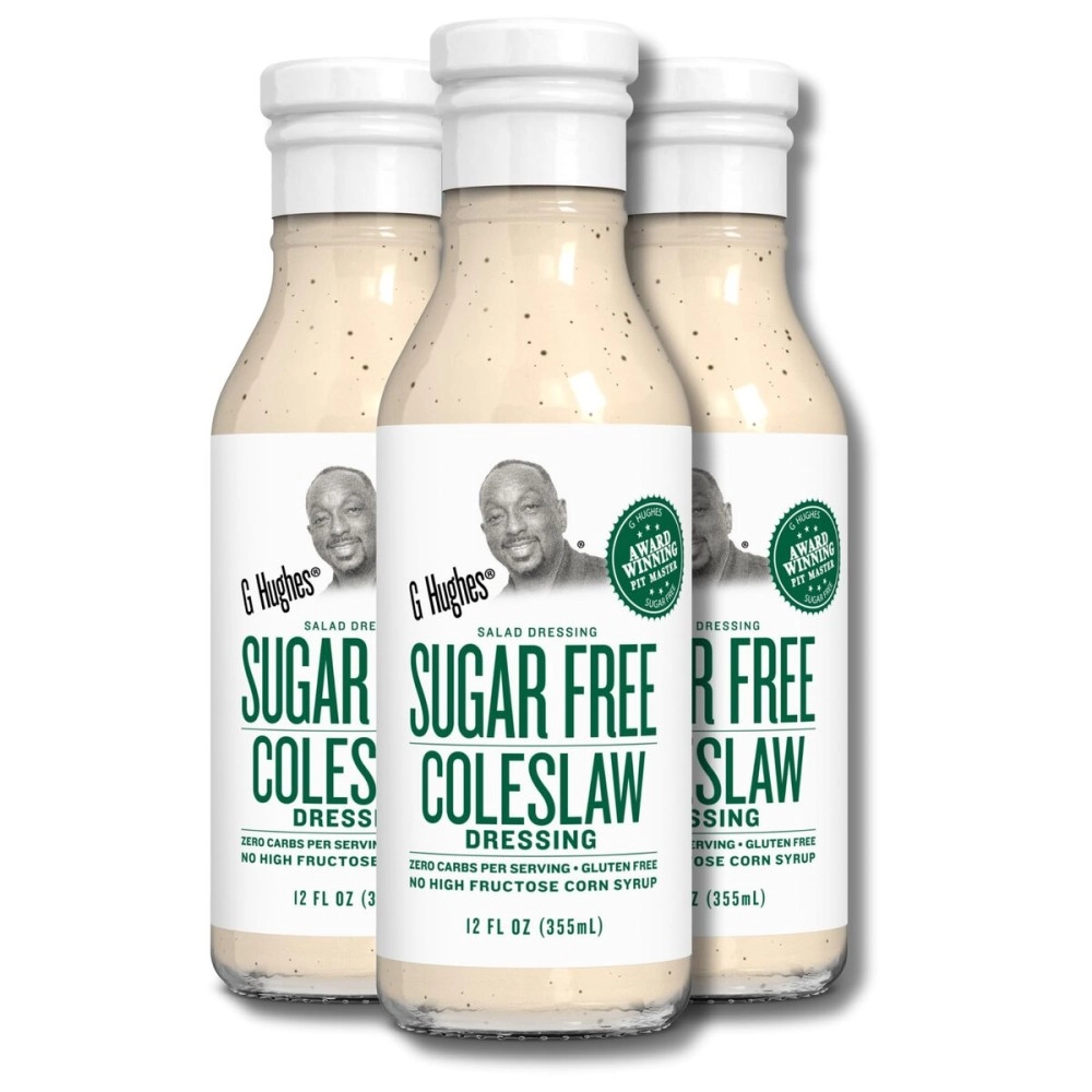 G Hughes Sugar Free Coleslaw Dressing - Sugar Free Cole Slaw Dressings, Gluten Free Salad Dressings, 0 Carb Salad Dressing, G Hughes Sugar Free Salad Dressings, No Sugar Added - 12 Oz (3-Pack)