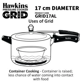 Hawkins 17 cm Pressure Cooker Grid for Steaming Food and Container Cooking, Silver (GRID17AL),3 Litre to 5 Litre,3 Litre to 5 Litre, Aluminium
