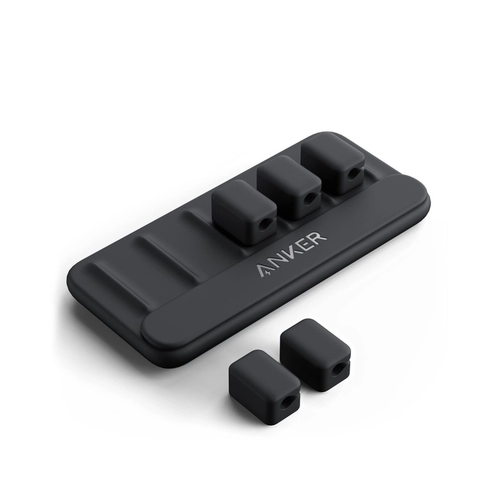 Anker Multipurpose Cord Keeper - 5 Clips for Lightning, USB C, Micro Cables & Other Wires - Sticks to Wood, Marble, Metal, Glass (Black)