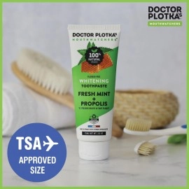 MOUTHWATCHERS Dr Plotkas Whitening Toothpaste | Fluoride Free Natural Toothpaste for Sensitive Teeth and Gums | Fresh Organic Mint and Organic Propolis | 2 Tubes, 3 oz Each