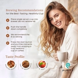 Purity Coffee PROTECT Highest Antioxidant Light-Medium Roast - USDA Certified Organic Specialty Grade Arabica Single-Serve Coffee Pods - Third Party Tested for Mold, Mycotoxins, Pesticides - 12 ct Box