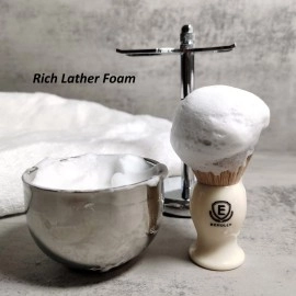 Premium Shaving Brushes for men by Echolly-NO Shedding Bristle Shave Brushes for Men-Smooth Acrylic Handle Legacy Shave Brush-Rich and Fast Lather Shaving Cream Brush Dad Gifts for Fathers Day