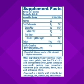 Vitafusion Fiber Well + Probiotics Gummies for Adults, 60 Count