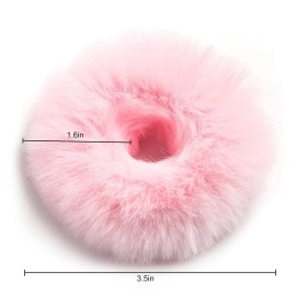 SUSULU Fuzzy Furry Artificial Rabbit Fur Faux Fur Hair Band Rope Hair Holder Wristband Hair Ring Hair Tie Ponytail Holder Hair Accessories (12 Pcs, 6 Colors, Bright Mixed)