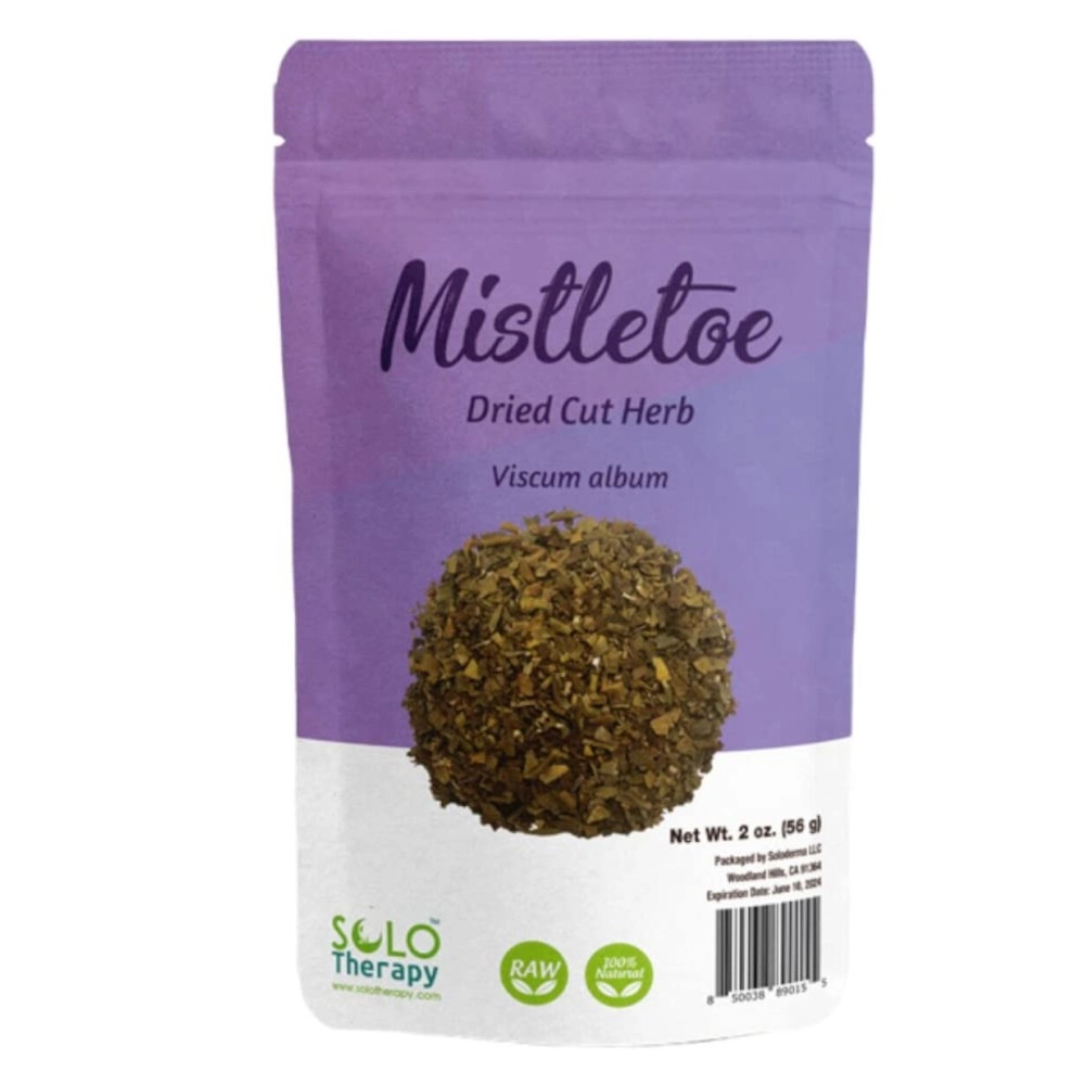 Solo Therapy Mistletoe Herb 2 oz, Viscum album, Mistletoe Dried Cut Herb, Resealable Bag, Mistletoe Tea, Product From Croatia