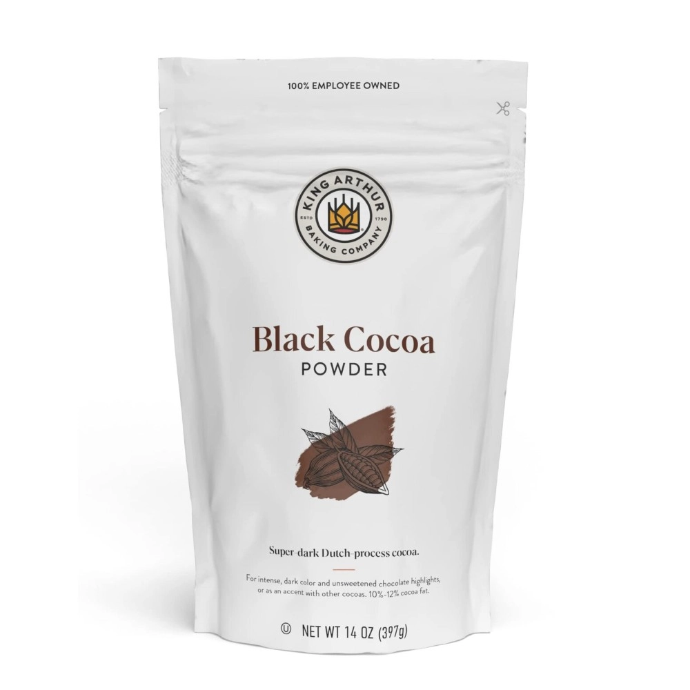 King Arthur Black Cocoa: Dutch Processed Cocoa Powder for Baking - Intense Dark Chocolate Flavor, Unsweetened, Perfect for Cakes, Cookies & Frosting - 14 oz Resealable Bag