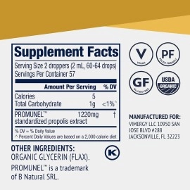 Vimergy PropolisPure  - USDA Organic Propolis Liquid Extract - Immune Support Supplement - Natural Oral & Heart Health Support - Propolis Tincture from Honeybees - Gluten-Free & Paleo (115 ml)