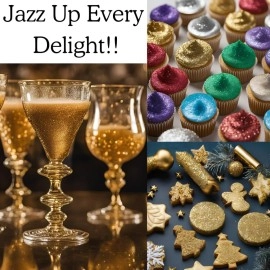 DAZZLE DUST Bulk 10g - Edible glitter for drinks, Edible gold for cake decorating, gold luster edible for cakes, edible gold, drink glitter Edible Cake Decorations 100% Food Safe, Vegan, Dairy-Free.