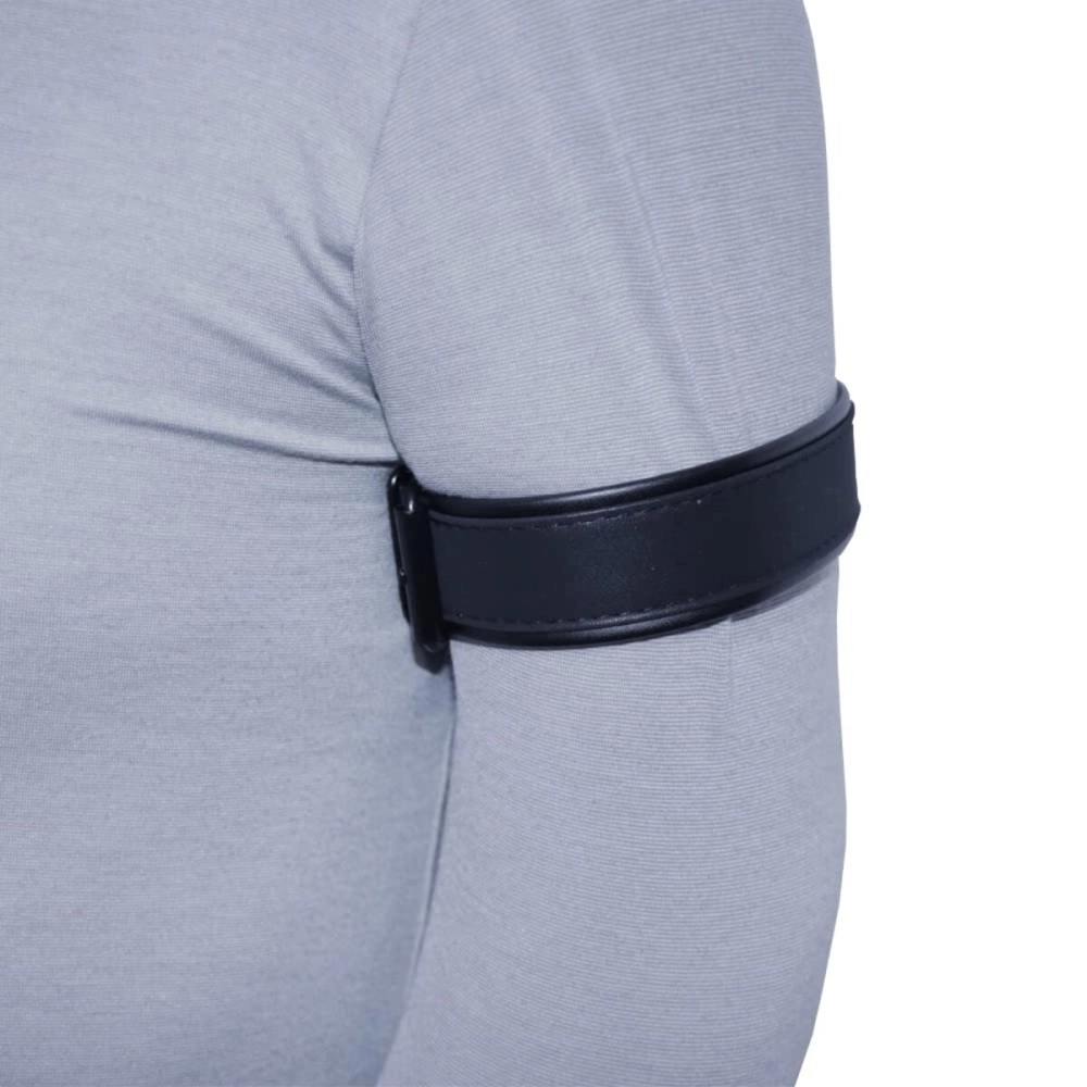 QUYUWOWO Armband Leather Harness for Man Adjustable Armband Harness Belt 2 PCS(Armband Harness-Black)