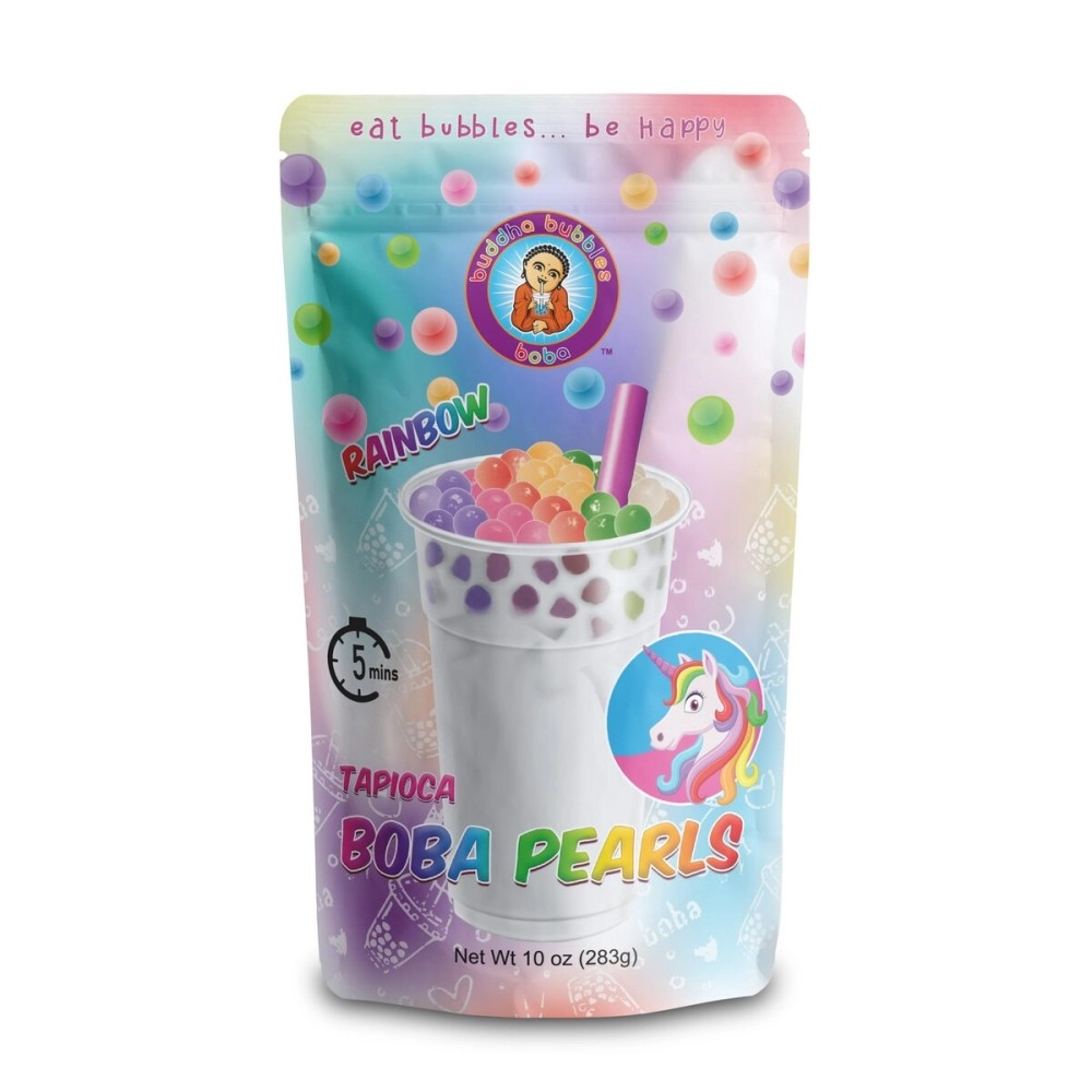 Buddha Bubbles Boba RAINBOW Tea Real Tapioca Pearls Ready in 5 Minutes (10 Ounce)