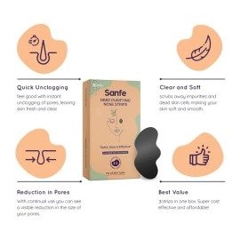 Sanfe Deep Purifying Nose Strips for Women - Pack of 3 with Fuji Green Tea & Witch Hazel extracts | Removes Whiteheads | Blackheads and cleanses pores | Use on Nose