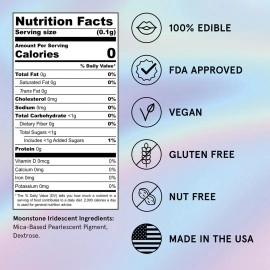 Fancy Sprinkles Moonstone Iridescent Premium Edible Glitter, 100% Edible Glitter for Sparkling Food & Drinks No Taste or Texture (4gm)