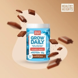Healthy Heights Grow Daily 3+ Shake Mix 7-serving Canister - Protein Powder (Chocolate) - Developed by Pediatricians - High in Protein Nutritional Shake - Contains Key Vitamins & Minerals
