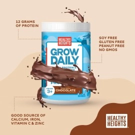 Healthy Heights Grow Daily 3+ Shake Mix 7-serving Canister - Protein Powder (Chocolate) - Developed by Pediatricians - High in Protein Nutritional Shake - Contains Key Vitamins & Minerals