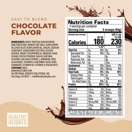 Healthy Heights Grow Daily 3+ Shake Mix 7-serving Canister - Protein Powder (Chocolate) - Developed by Pediatricians - High in Protein Nutritional Shake - Contains Key Vitamins & Minerals