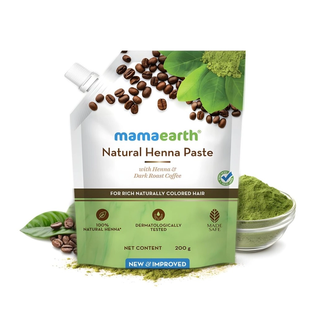 Mamaearth Natural Henna Paste, Ready to Apply, with Henna & Dark Roasted Coffee for Rich Naturally Colored Hair - 200 g