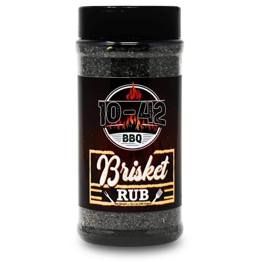 10-42 BBQ Brisket Rub (NO MSG) 10.5 oz - All-Natural Spice Seasoning for Steak, Rib, Meat - Beef Brisket Seasoning Dry Rub - BBQ Rubs and Spices for Smoking and Grilling - Brisket rub for smoker - 0