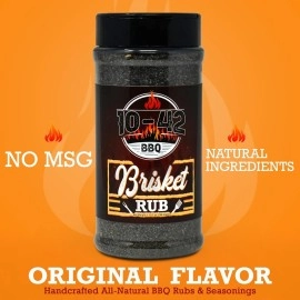 10-42 BBQ Brisket Rub (NO MSG) 10.5 oz - All-Natural Spice Seasoning for Steak, Rib, Meat - Beef Brisket Seasoning Dry Rub - BBQ Rubs and Spices for Smoking and Grilling - Brisket rub for smoker - 0