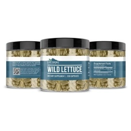 Earthborn Elements Wild Lettuce 200 Capsules, Pure & Undiluted, No Additives