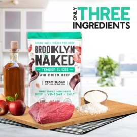 Brooklyn Biltong - CARNIVORE Snack, Air Dried Grass Fed Beef, South African Beef Jerky - AIP Approved, Paleo, Keto, Gluten Free, Only Salt, Water, and Vinegar, Made in USA - 2x2oz. Bag