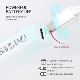 SAVILAND U V Light for Nails - Handheld U V Lamp for Gel Nails LED Nail Lamp Portable Mini Nail Dryer for Curing Gel Polish Nail Glue Gel USB Nail Art Flashlight for Home DIY Manicure